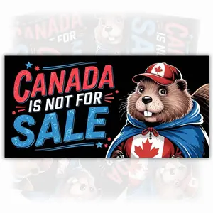 Canada Is Not for Sale Bumper Sticker - Political Beaver Support Canada Black Vinyl Decal for Cars ENS
