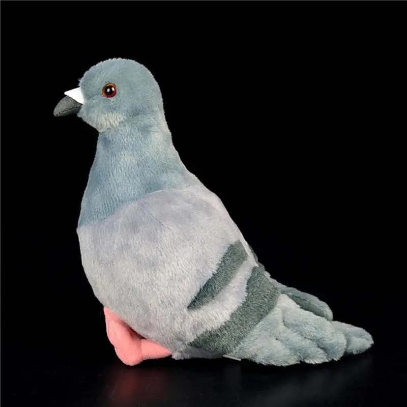 20cm Unisex Kawaii Simulated Gray Pigeon Plush Toy, Cute Soft Stuffed Bird Doll, Collection Model, House Decoration Gift