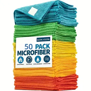 5-Piece Ultra Fine Microfiber Cleaning Cloth Set, Woven Polyester for Streak-Free Shine, Ideal for Outdoor Kitchen Bath and Patio Use