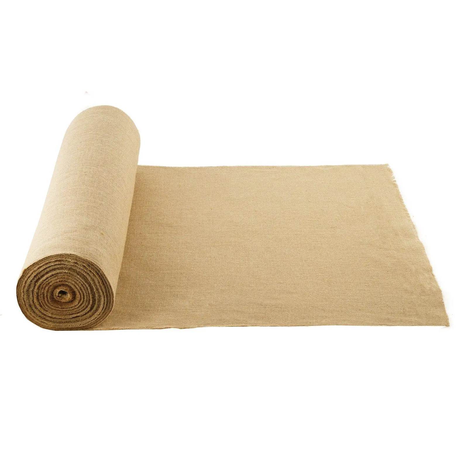 36" x 150FT High Density Burlap Fabric Roll, 50x50 Weave 250g Thick Heavy-Duty Natural Jute Cloth, Biodegradable Breathable Seamless Burlap Roll, Multipurpose Tear Resistant Fabric for Wedding Decor, DIY Crafts, Gardening & Tree Winter Protection