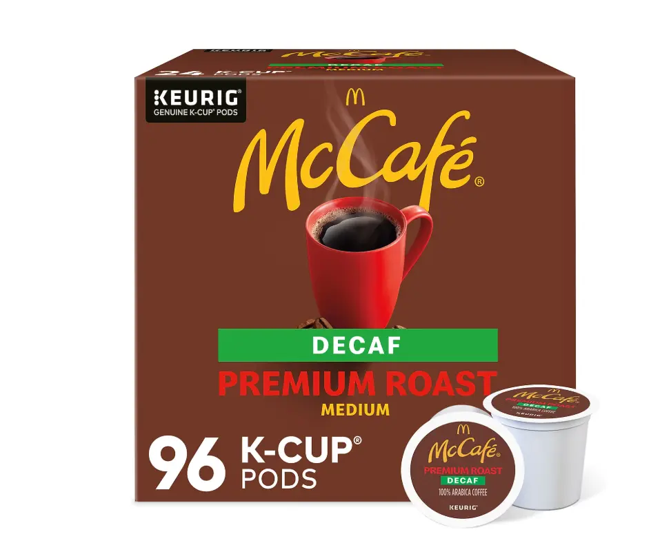 (4 pack) (4 pack) McCafe, Decaf Premium Medium Roast K-Cup Coffee Pods, 24 Count