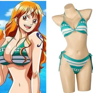 One Piece anime peripheral two-dimensional cosplay Nami yukata underwear set sexy bikini swimsuit Halloween performance costume Swimming Beach Outfits