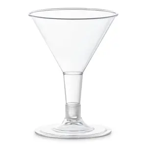 2 oz. Clear Plastic Mini Martini Shot Glasses