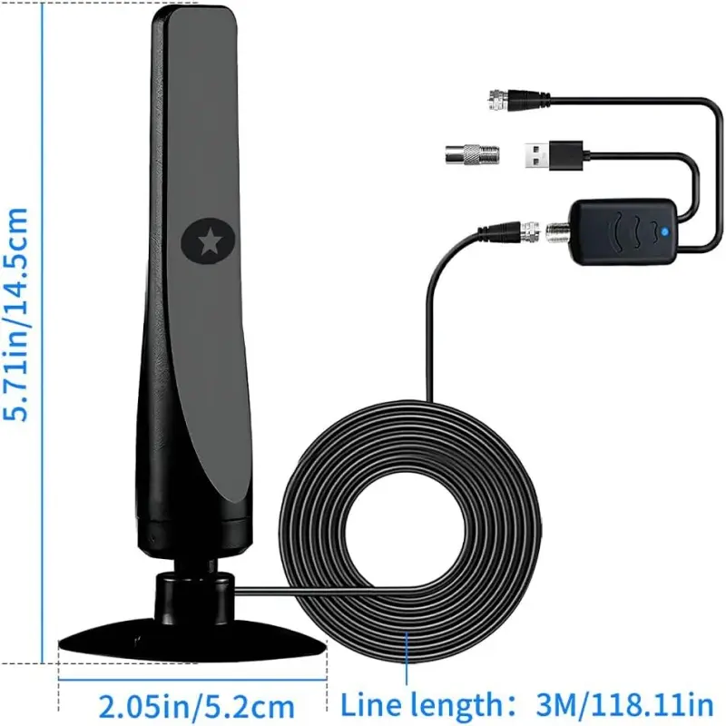 (Factory direct sales, wholesale available) Mantis Shrimp Suction Cup 2025 European and American Hot Selling 1080P 4K Ultra HD Digital Terrestrial Tv Indoor HDTV Antenna, with free signal amplifier, suitable for smart TVs
