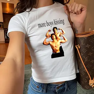 More Boys Kissing Baby Tee, Game Changers LGBT Aesthetic Crop Tops, Connor Storrie Hudson Williams Graphic Top, M M Romance Books Fan Gift