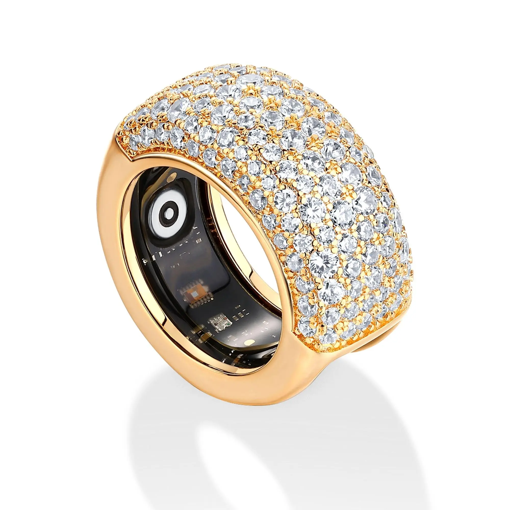 PAVOI 14K Gold Plated Pave Smart Ring Cover for Women - Trendy Fitness Ring Cover PAVOI 14K Gold Plated Pave Smart Ring Cover for Women - Trendy Fitness Ring Cover