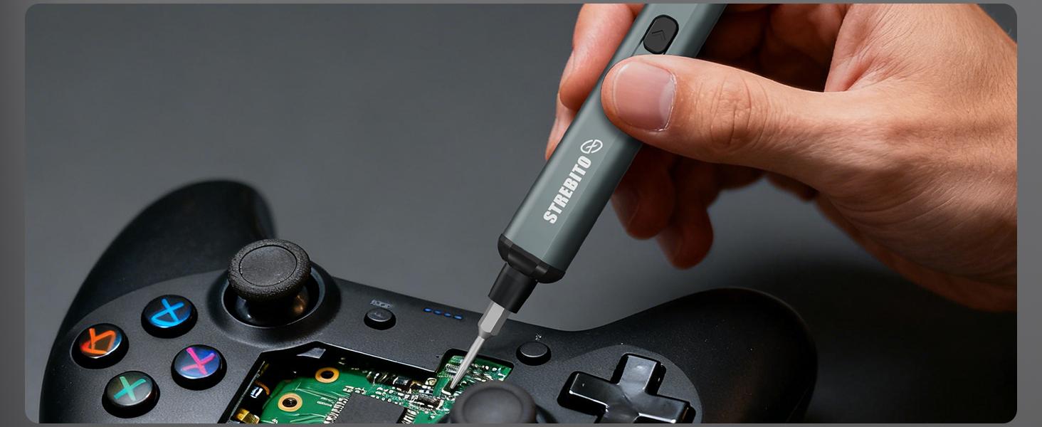 STREBITO Mini Electric Screwdriver Set, 67 in 1 Electric Precision Screwdriver - 50 S2 Magnetic Bits, 5 Torque Settings, 4 LED Lights, Electric Screwdriver Kit for PC Phone Laptop Camera Electronics