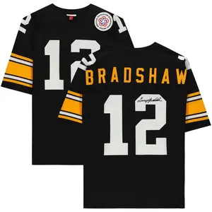 Terry Bradshaw Pittsburgh Steelers Autographed Black Mitchell & Ness Authentic Jersey - Fanatics Authentic Certified - NFL Memorabilia