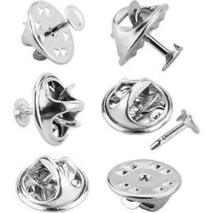 120 Pairs Butterfly Clutch Tie Tacks Pin Back Replacement with 8mm Length 4mm Width Blank Pins for Craft Making (4mm, Silver)