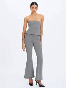 Ulli Micro-Houndstooth Flared Pants