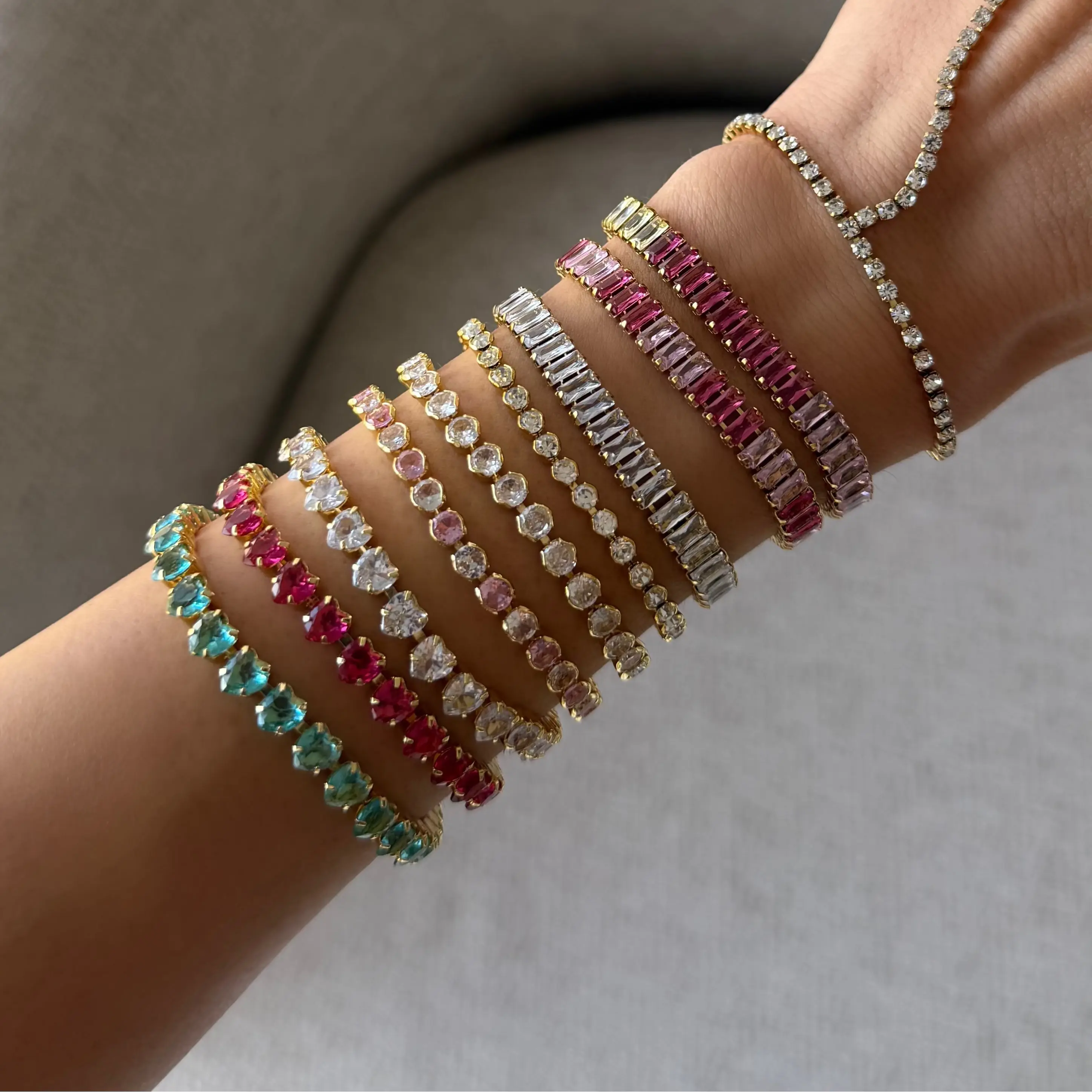 EVRY JEWELS Gold or Silver Plated Women's Tennis Bracelets EVRY JEWELS Gold or Silver Plated Women's Tennis Bracelets