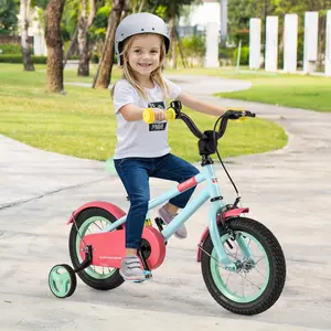 COSTWAY - Kids Bike with Adjustable Handlebar and Saddle Blue-12 Inches