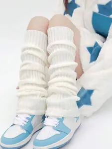 Women's Fashionable Solid Color Striped Leg Warmers, Soft Comfy Socks, Casual Stylish Socks, Casual Fitted Design, All Seasons Wear, Versatile and Warm