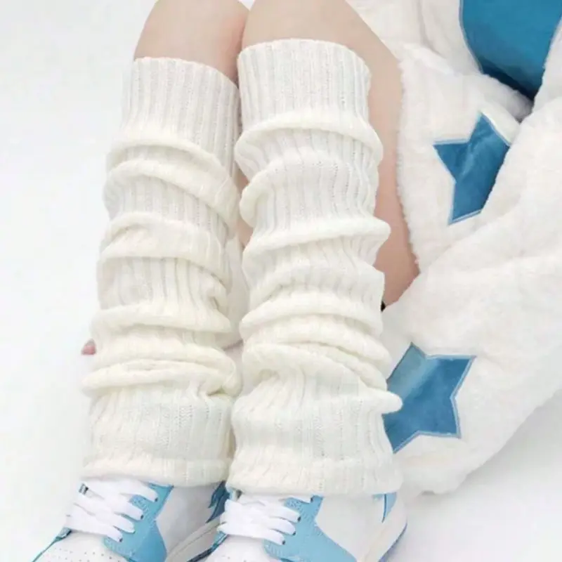 Women's Fashionable Solid Color Striped Leg Warmers, Soft Comfy Socks, Casual Stylish Socks, Casual Fitted Design, All Seasons Wear, Versatile and Warm