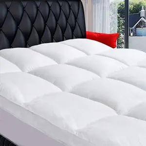 Mattress Topper Pillowtop Cooling Plush Cotton Top Bed Protector with 8-21 Inch Deep Pocket Machine Washable