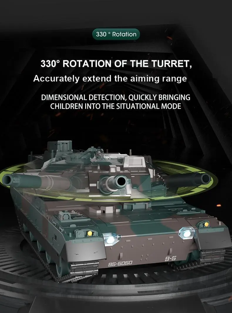 Tongli Japanese-Style Simulated Tracked RC Tank - 2.4G Remote Control Toy, 6-8Y Unisex Halloween Gift, 360° Wide Turret Rot, Authentic Combat Sound Effects, BPA/Latex-Free Safe Materials, Battery-Powered Outdoor Toy, Batteries Packed Separately, Yes