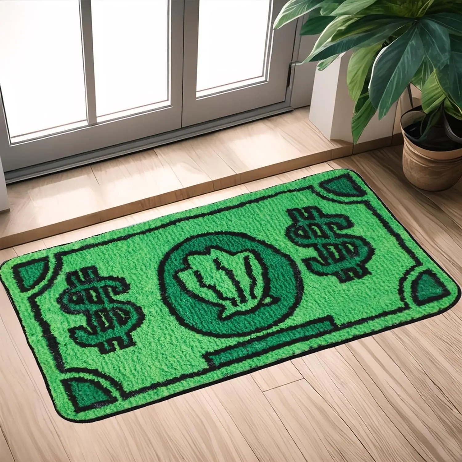 Money Rug - Cute Dollar Bill Non-Slip Washable Mat for Home & Bathroom machine wash non-slip fuzzy rug onepiece rug machinewashable rug rug designer