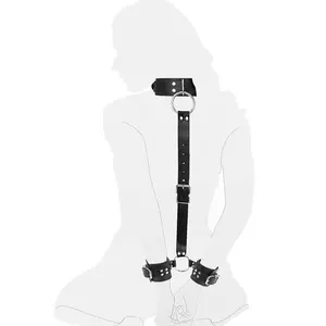 Adjustable Faux Leather Collar & Wrist Cuff Set | Punk Gothic Fashion Accessory