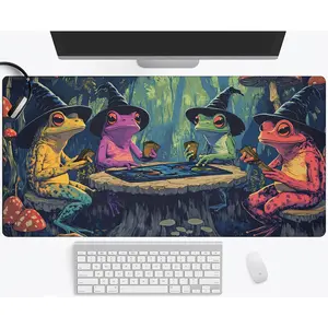 Frog Pattern Mouse Pad, Large Mouse Pad, Ultra-smooth Keyboard Mat, Non-slip Waterproof Rubber Base Mouse Pad, Computer Accessories for Office and Home, Non Slip Mousepad