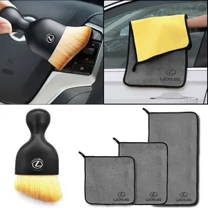 1/2/3/4PCS Ultra-Fine Microfiber Cleaning Duo - Dust Brush & High-Absorb Towel for Lexus F Sport ES300 RX300 RX330 RX350 IS200 IS250 IS300 GS300 NX300 Ct200h ES300h IS300h NX300h GX470 LX570 LS430 LS460 LS GS NX UX RX LX GX - Anti-Static, Washable