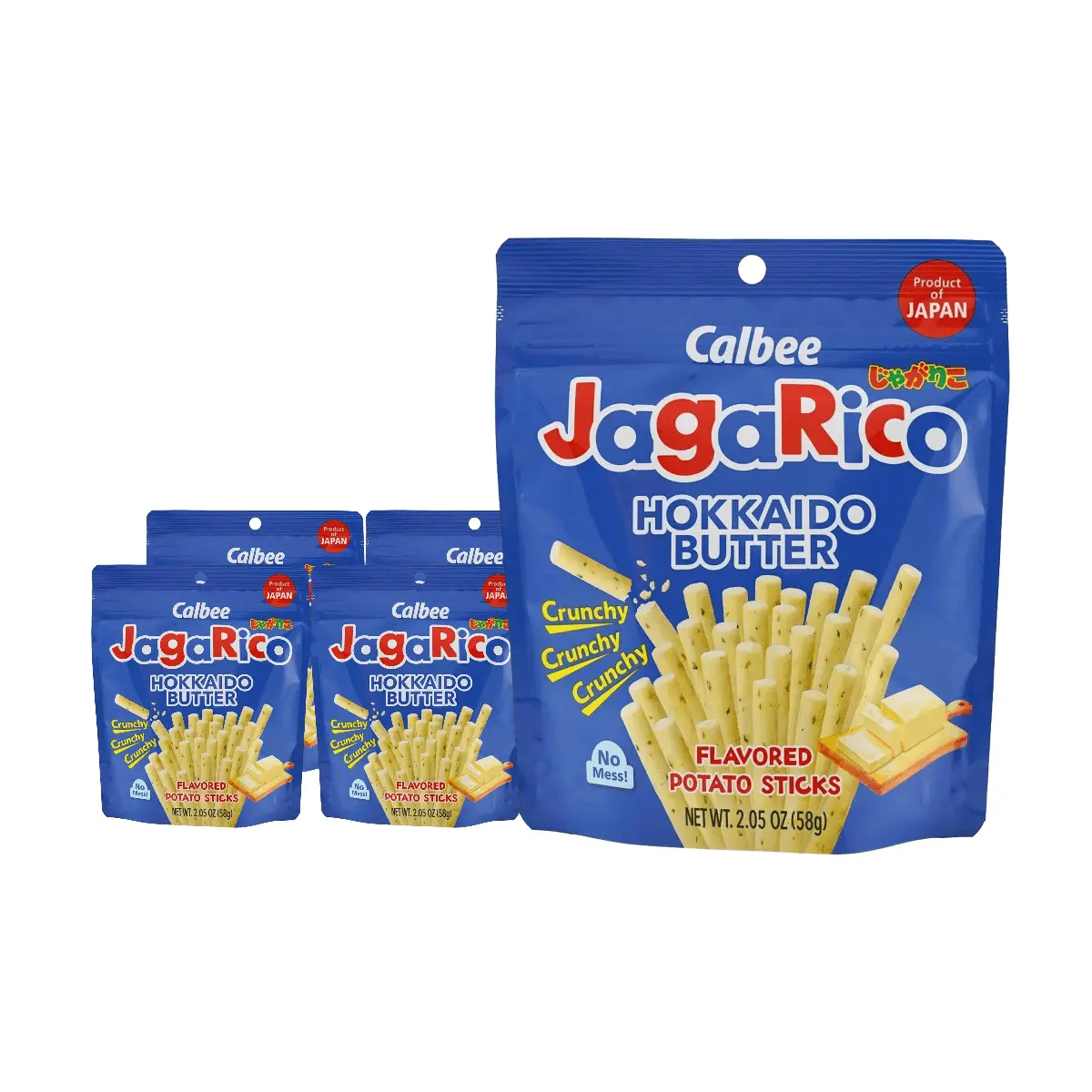 Calbee Jagarico Potato Sticks Hokkaido Butter Flavor - 5 Pack Value Bundle - Authentic Japanese Snack, Crispy Fries Snack