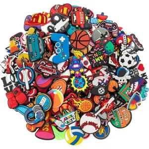 30,50,100pcs Random Shoe Charms for Boys Teens Cute Shoe Decoration Charms for Shoes Wristband Bracelet Clog Sandals Party Favors Gifts Sports Game Astronaut Accessories