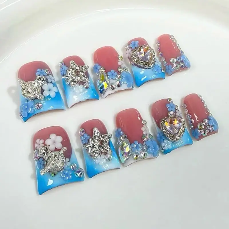 Baby Blue Fashionable Duck Press On Nails