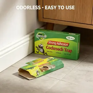 Roach Killer Traps Indoor, Sticky Glue Traps with Attractant Bait, Non-Toxic Long-Lasting Cockroach Catcher, Child & Pet Safe for Kitchen, Bathroom, Living Room, Basement