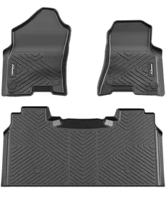 GARVEE Floor Mats for 2019-2024 Dodge Ram 1500 Crew Cab New Body (Not for Classic Models) with Rear Under Seat Storage Box, TPE All Weather Custom Fit Front 1st & 2nd Row Floor Mats Liner