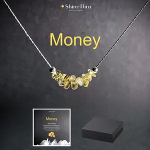 1pc Raw Citrine Necklace, natural crystal pendant with prosperity and abundance energy, stylish and durable design for daily wear, meditation, and spiritual healing, perfect as a gift for women and men seeking positive vibes and good fortune.