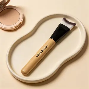 Angled Flat Makeup Brush for Foundation, Contour & Concealer, Soft Synthetic Bristles, Face Blending Brush