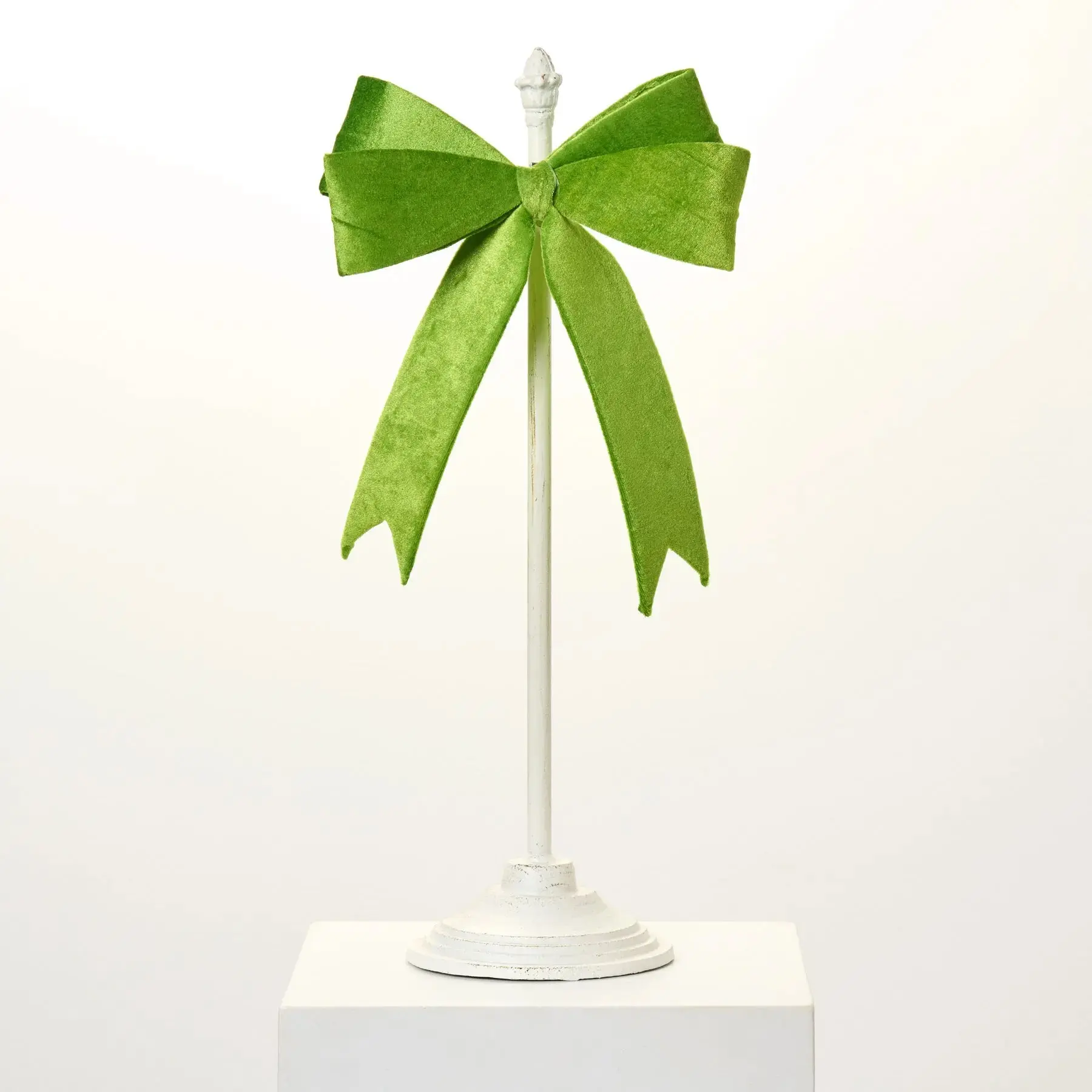 14" Wide 15" Tall Classic Grinch Green Velvet Clip-On Bow Ribbon Christmas Ornament - Festive Tree Decor, Collectible Home & Party Festive Decoration