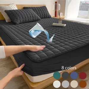 [bedok] 1pc Waterproof Fitted Fheet,Deep Pockets, Cooling anti-slip Elastic Bed Sheet, Bedroom Accessories for Elderly, Babies&Adults mattress cover Twin/Full/Queen/King Size Waterproof Bedding Sheet