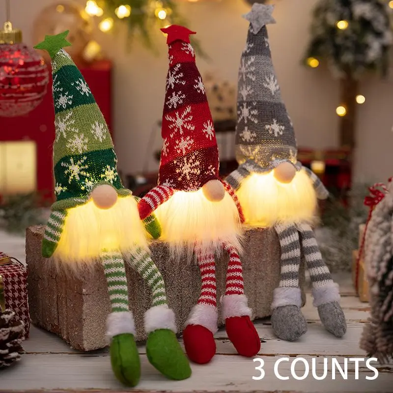 Christmas Gnome Doll, 2/3 Counts/set Cute Gnome Doll Ornament, Desktop Decoration for Home Living Room Bedroom Dormitory