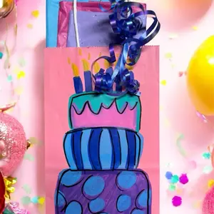 Hand Painted Customized Gift Bag with Ribbon and Tissue - Perfect for Any Occasion