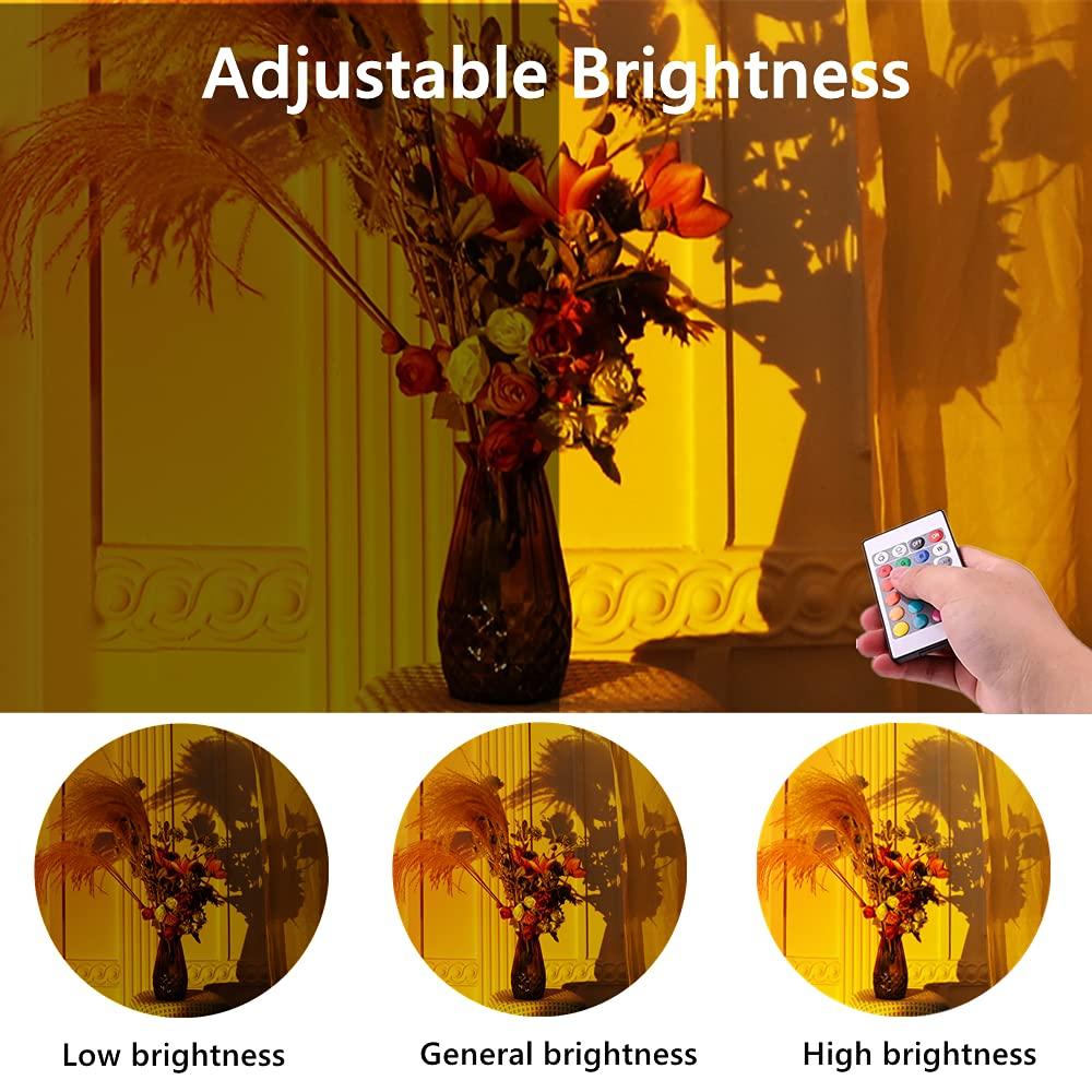 Sunset Lamp Projector Light, Upgraded 180° Rotating 16 RGB Colors Atmosphere Light, sunset moon lamp 4 Modes, Starry Sky Lamp for Bedroom, Couples, Aesthetic Room Decor, Photo Lighting & Gift, Mood lighting Sunset hues, bedroom night light