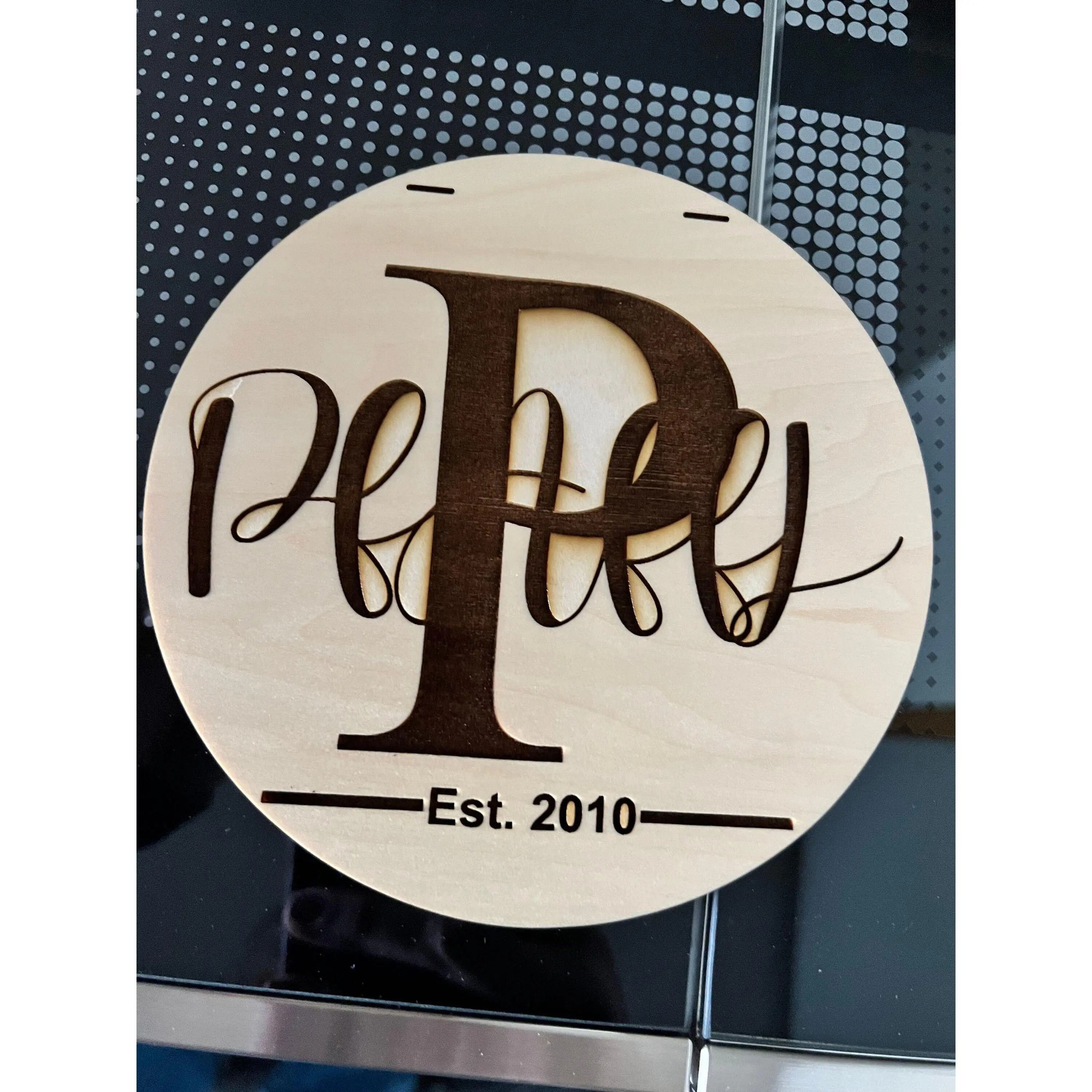 Personalized Circular Engraved Monogram | Custom Handcrafted Monogrammed Home Decor