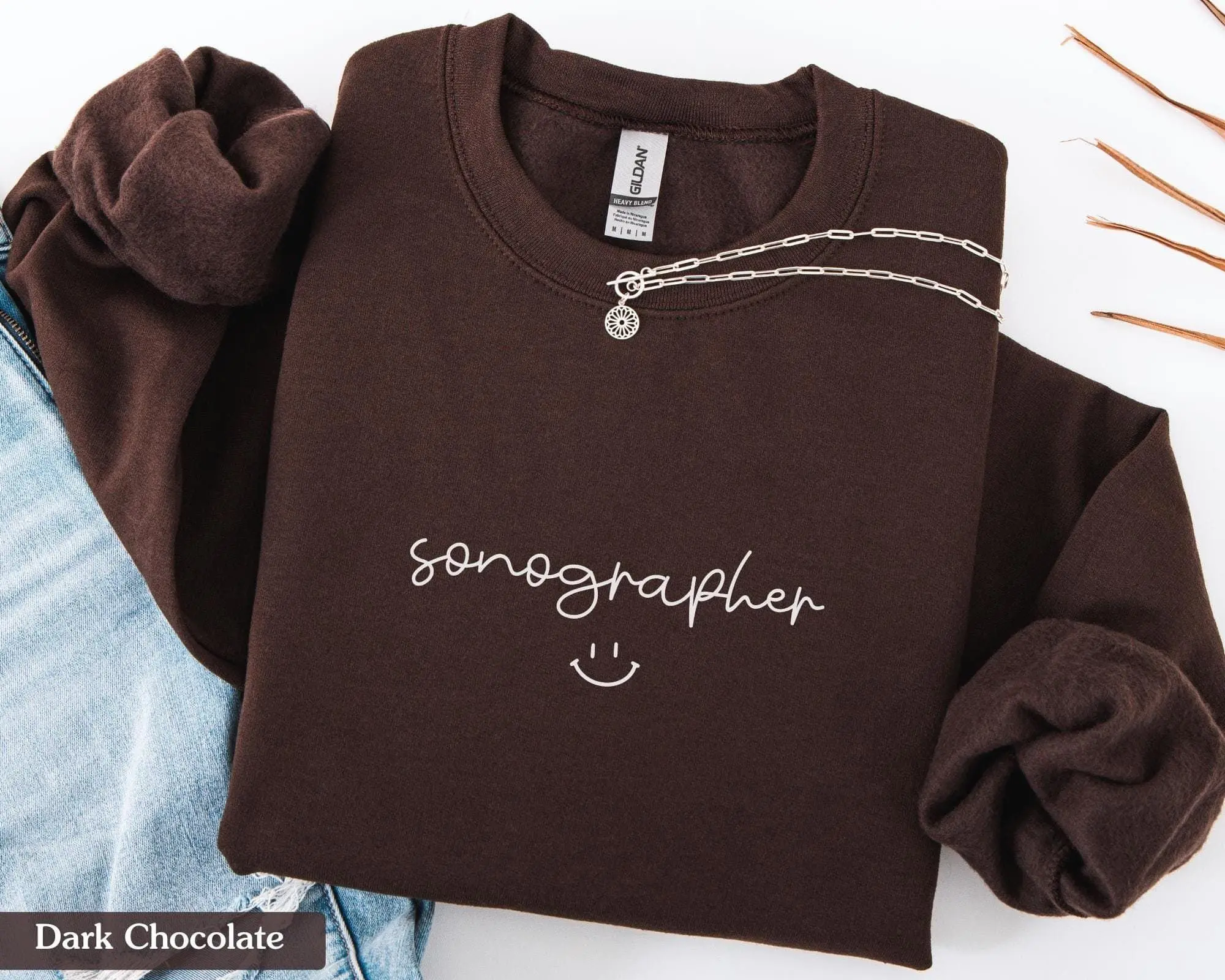 Women's Classic Oversized Round Neck Sonographer Crewneck - Valentines Day Feathers Graphic, Lightweight Cotton, Soft Cozy Fleece, Relaxed Fit, Breathable, Medium Length, Medical Apparel for Ultrasound Techs, Casual Wear