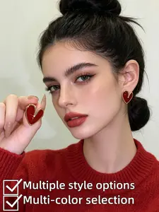 Heart Earrings, Multiple Styles, Luxury Heart Studs, Perfect for Gifts, New Year, Valentine's Day, Daily Wear, Versatile Jewelry