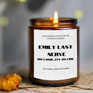 Personalized Last Nerve Candle / Funny Candle / Custom Name Candle Gift / Last Nerve Gift / Mom Gift / BFF Gift / Gift got Him Decor Glass Jar Minimalist