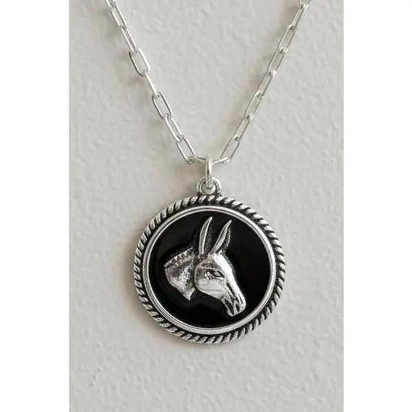 Mule Portrait Pendant Necklace