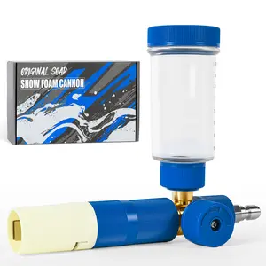 Concentrate Foam Cannon with 100ml Bottle, No Dilution Needed Car Wash Foam Sprayer, Adjustable Foam Concentration, 360° Rotatable Spray Nozzle, Standard 1/4" Brass Connector, Lightweight & Easy to Handle