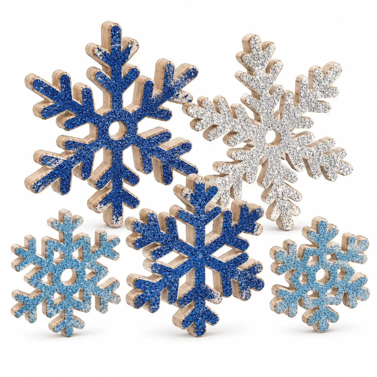 Indoor Christmas decorations, 6-piece set – winter snowflake home ornaments
