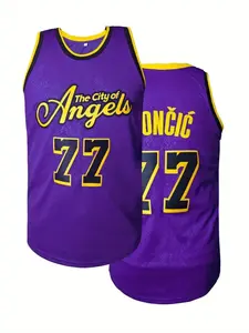 New Basketball Jerseys #77 Purple Jersey Sewing Embroidery Outdoor Sports High-quality Vest Breathable Tank Top