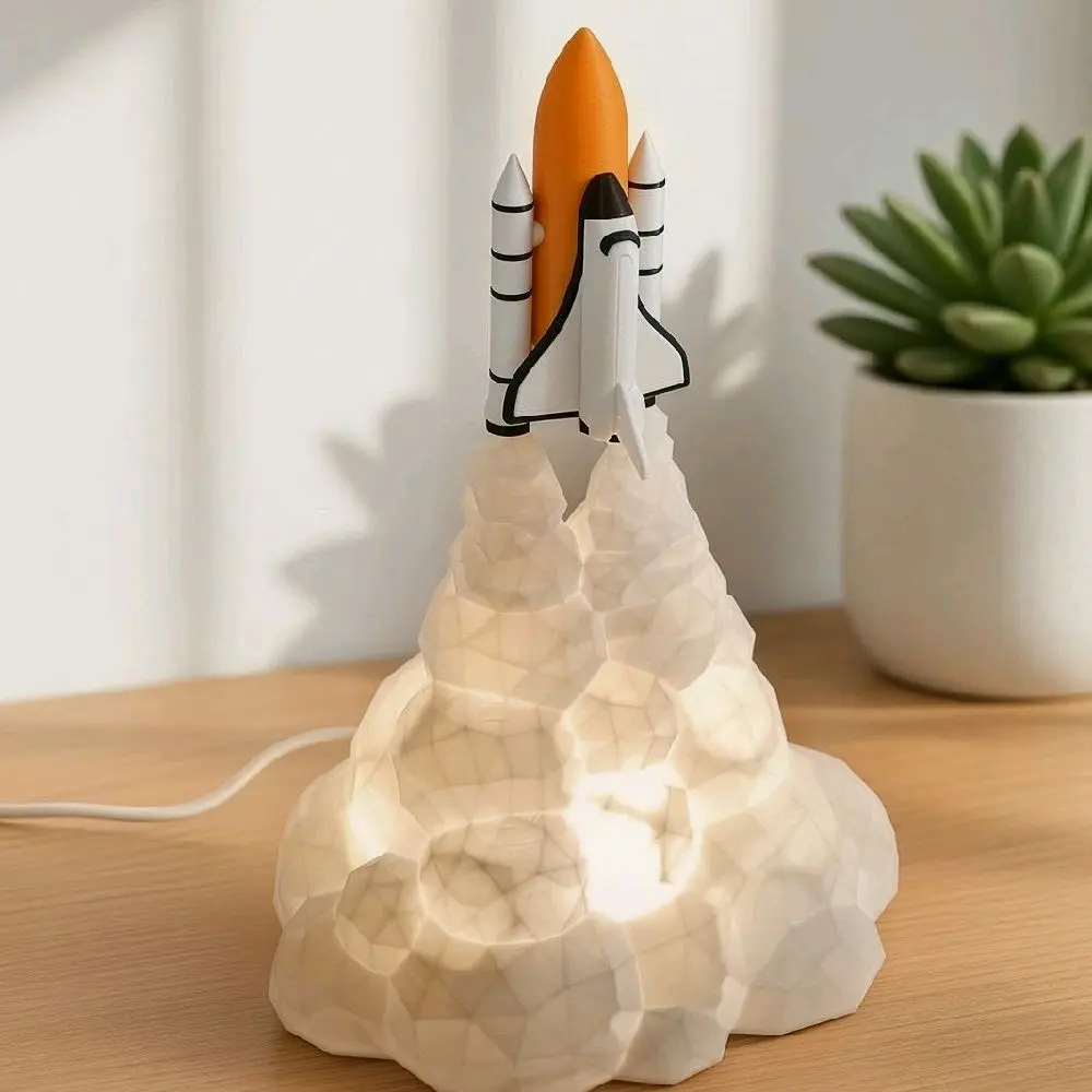 Space Shuttle - Rocket & Cloud Multicolor LED Night Light