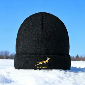South Africa Rugby Logo Knitted Winter Beanie Hat Warm Outdoor Sports Cap for Rugby Fans Suitable for Casual Wear and Cold Weather Activities Ideal Christmas Birthday Gift for Men Women Teens and Sports Enthusiasts Looking for Cozy Headwear in Winter