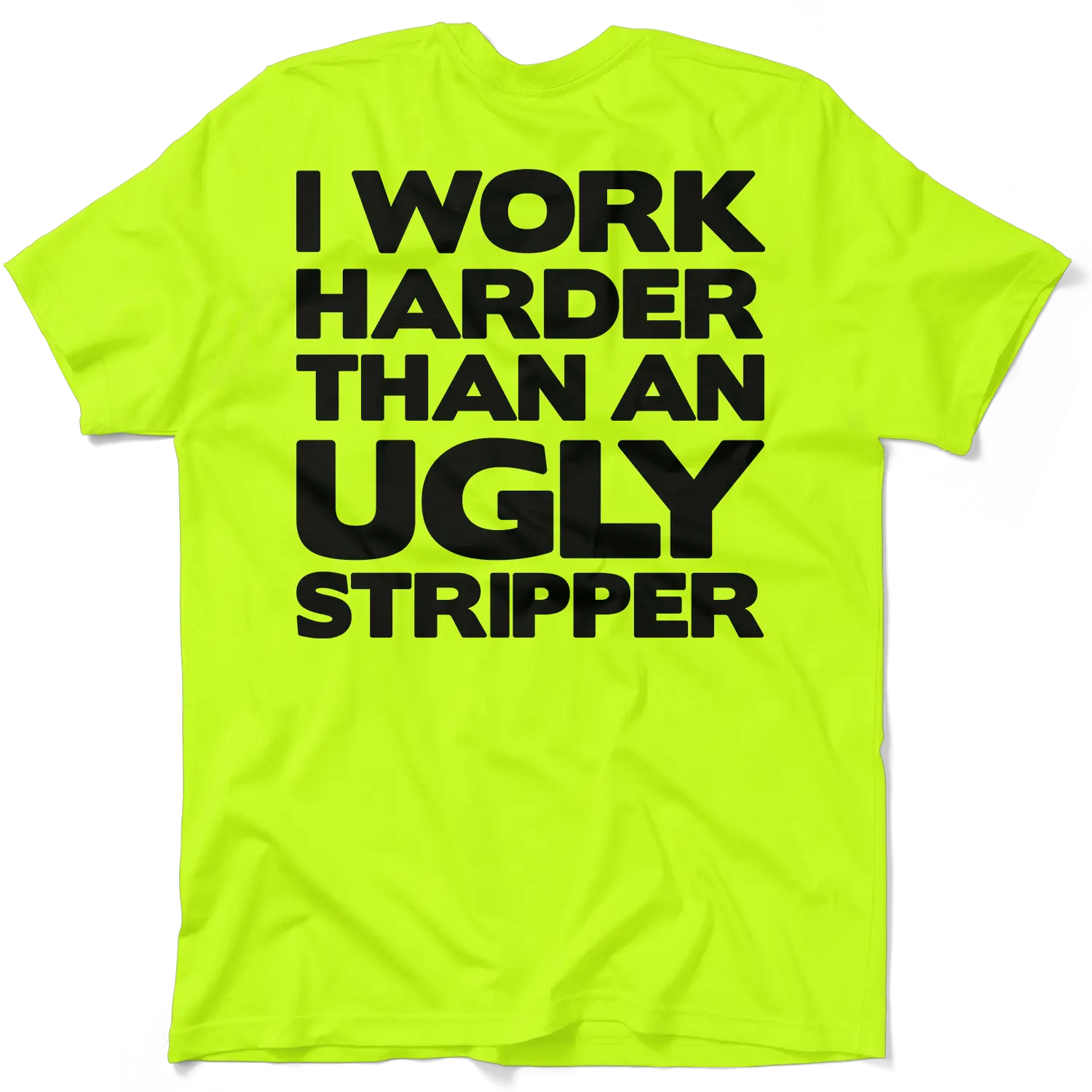 Work Harder - Men's Hi Visibility Safety Yellow Work T-Shirt Jersey Menswear Men's 30-Day Guarantee Cotton/Poly Blend | Graphic tees Apparel