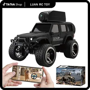 1:64 scale alloy remote control car, 2.4G remote control and mobile phone dual control, FPV first-person perspective, USB charging, stress-relieving toy, holiday gift, with lights, dual control, ambient lighting, and mini shock-absorbing suspension.