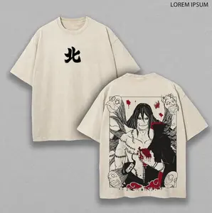 Kakuzu Akatsuki Money Ritual Vintage Washed Tee, Naruto Double Printed Oversized Manga Shirt, Heavyweight Cotton Streetwear Top, Retro Anime Darkcore Tee, Hidden Waterfall Legend, Gift for Anime Lover, Graphic Menswear Inspired Summer Wear - For Wear