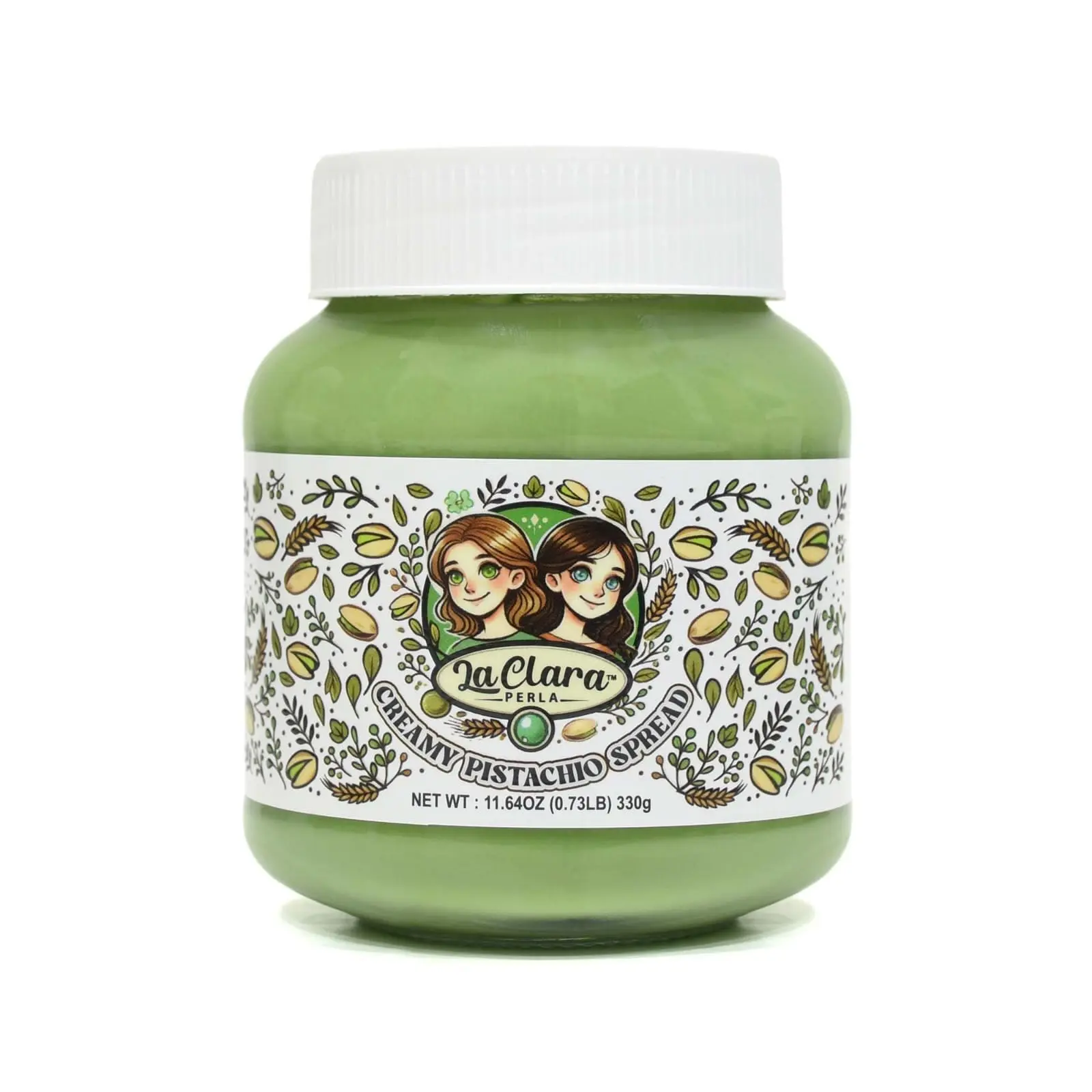 La Clara Perla Crunchy Pistachio Spread, Spreadable Cream (For Dubai Chocolate)- 11.64 oz (330g)